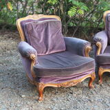 Two voltaire armchairs