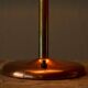 Art Deco table lamp in patinated copper, brass, and satin glass from the 1950s.