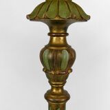 Floor lamp in gilded carved wood and pearly glass lampshade, Art Deco, France, Circa 1920
