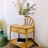 Rattan & bamboo beside table