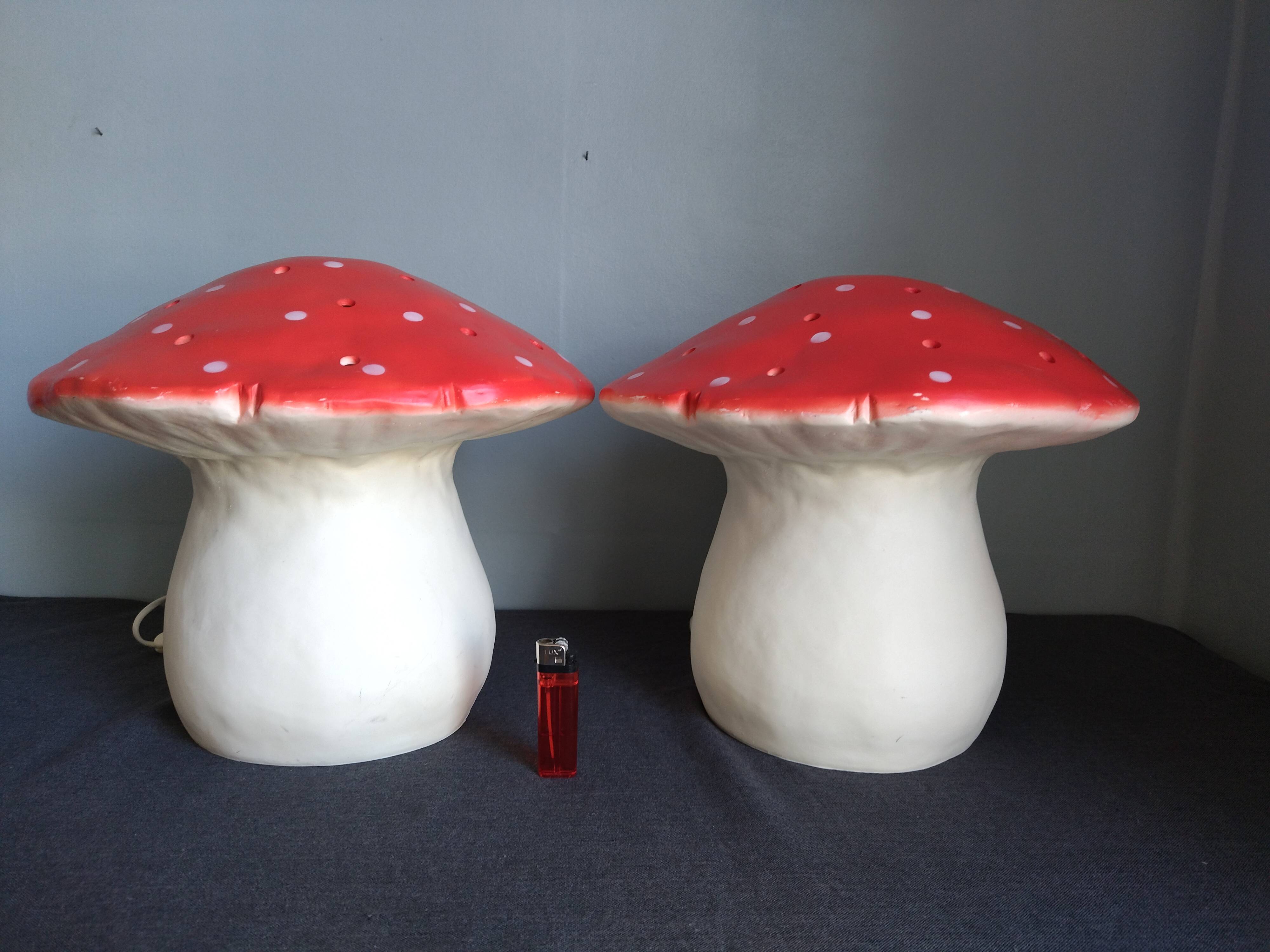 Paire de lampes champignon Heico vintage