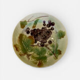 Set of 3 Saint-Clément majolica plates – fruit decoration – 19th century