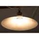 White opaline suspension with brass shock