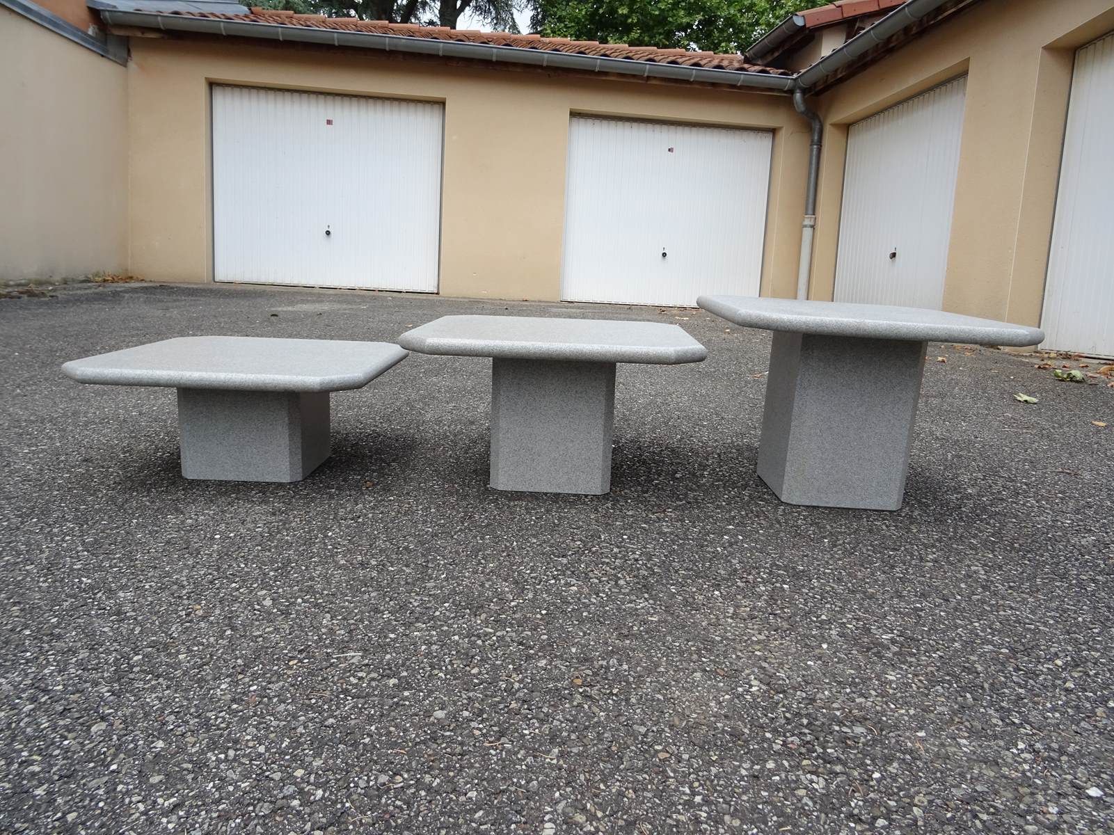Set of 3 modular coffee tables 80s