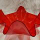 Red plexiglass fruit basket from the 70s