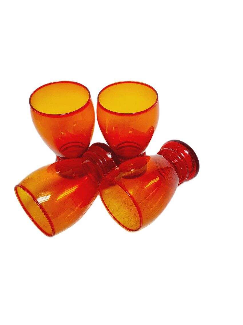 Ensemble de jus postmoderne de Barbara Glassworks, Pologne, années 1970, ensemble de 4.