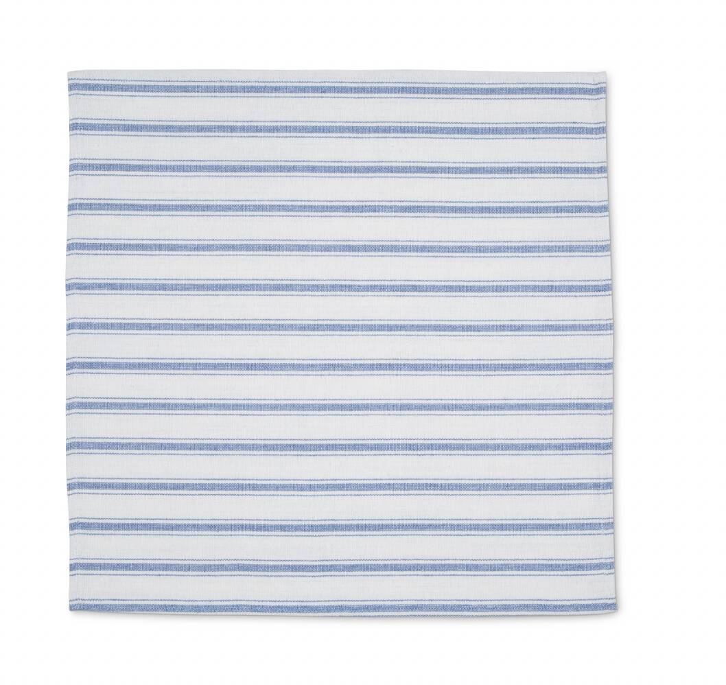 Set of 6 blue striped napkins