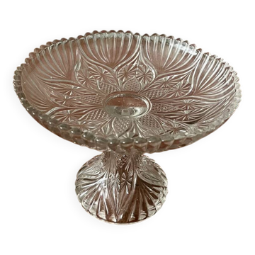 Chiseled glass fruit bowl