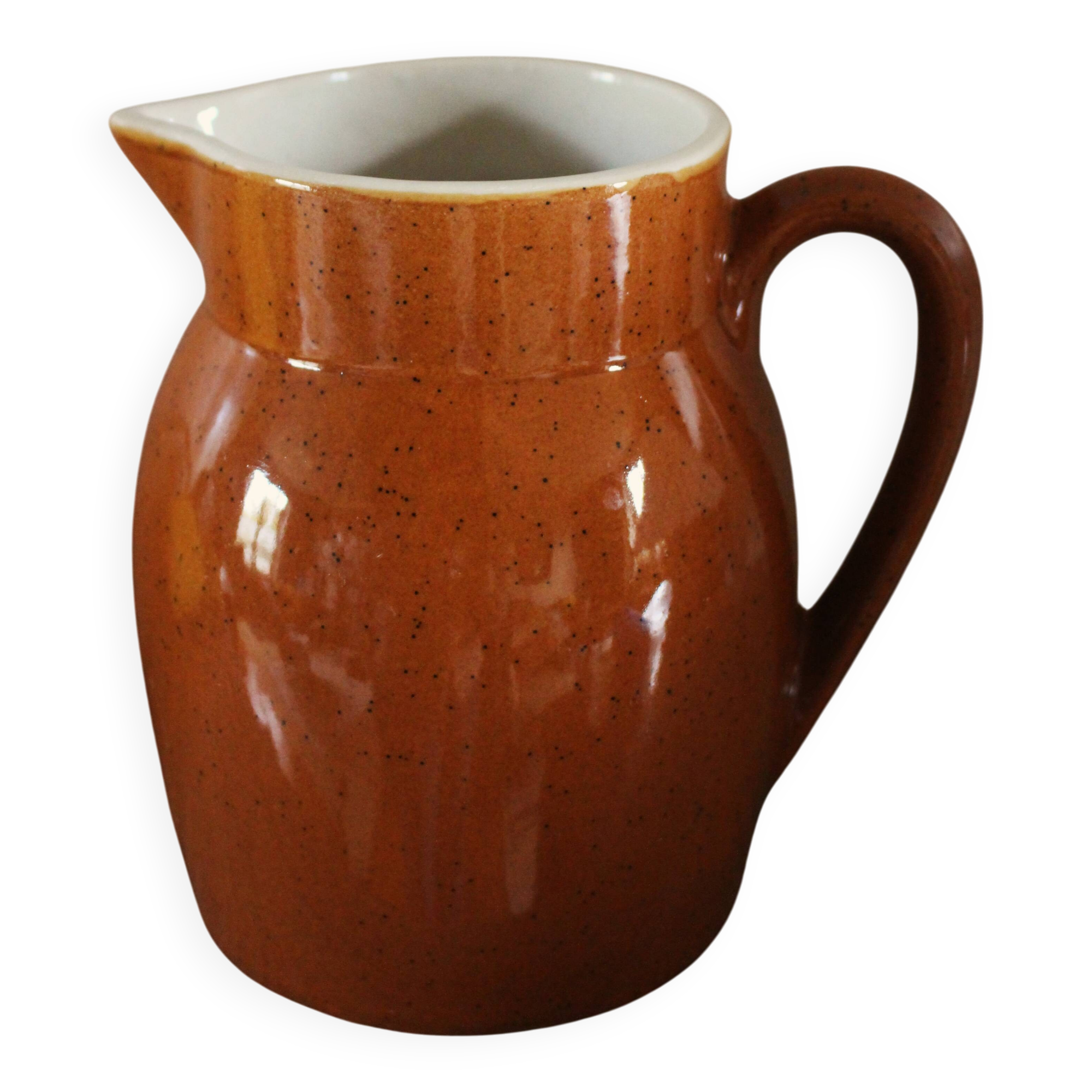 Speckled stoneware carafe/pitcher, Digoin