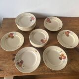 Complete Saint-Amand earthenware service, series 8549, 1940s