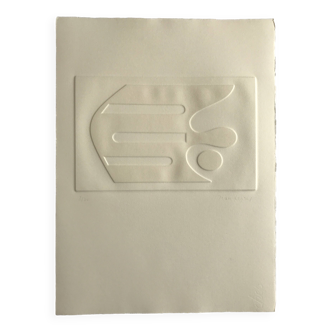 Signed and numbered print by Jean Legros, Geometric Relief II, c 1970