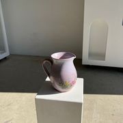 Vintage purple carafe with field flower patterns H:20cm