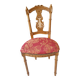 Lyre back chair in carved wood, Louis XVI style, late 19th century.