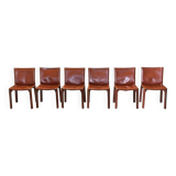 Cassina 6x Cab 412 burgundy by Mario Bellini NP : 9000€