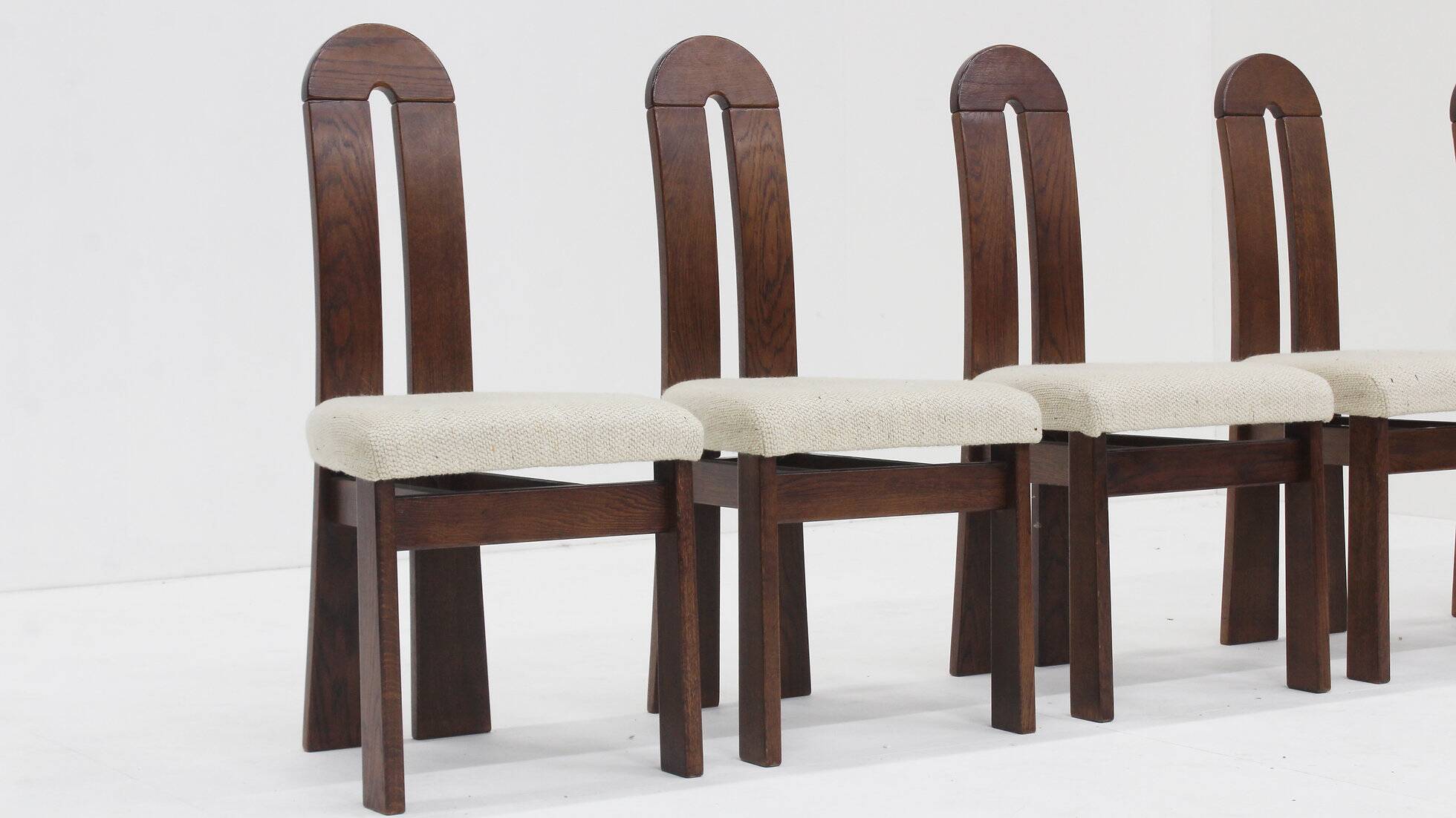 Vintage brutalist dining chairs, set of 6