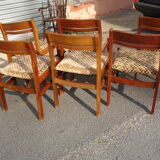 Set of 6 chairs in Pao Rosa around 1950-60