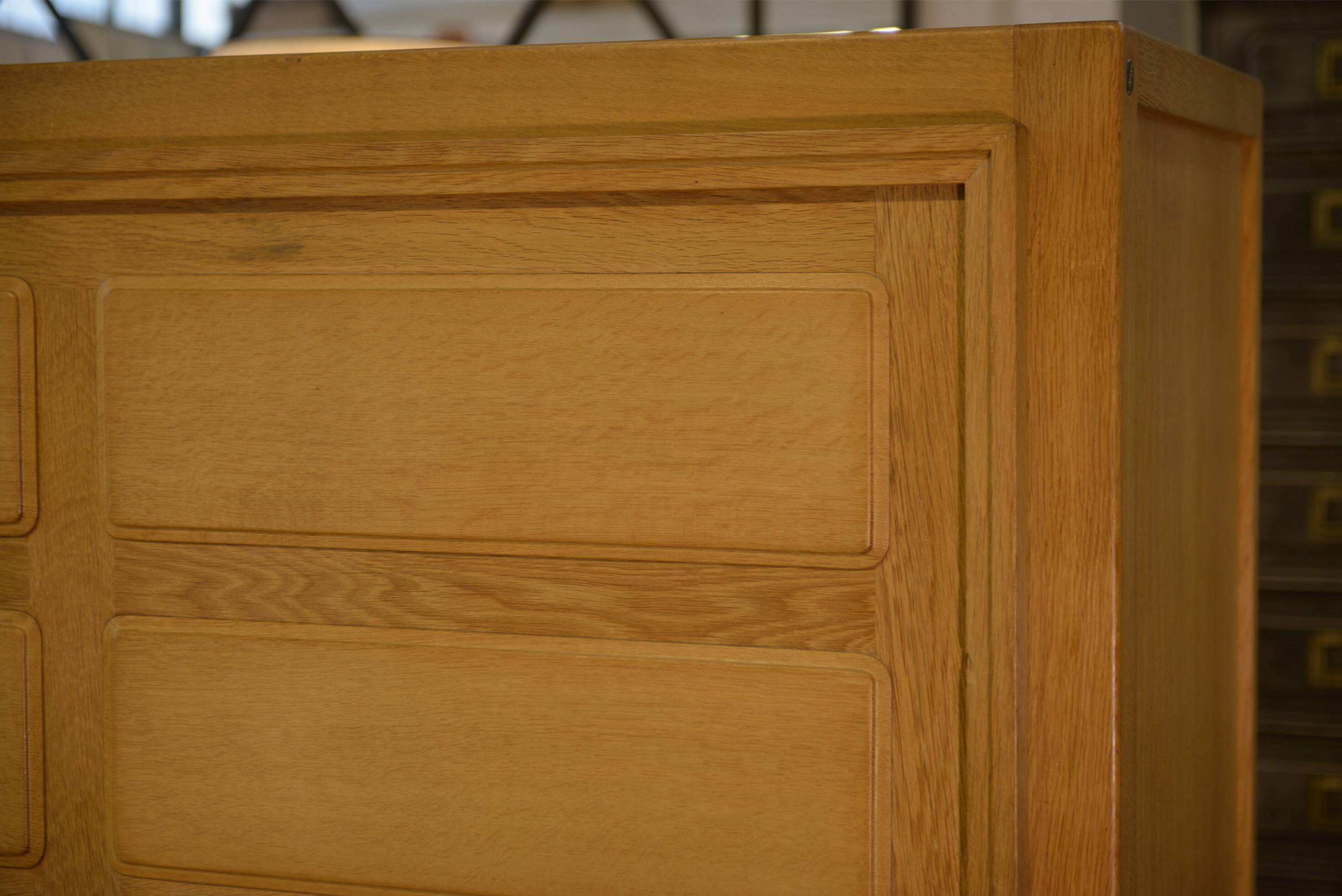 Oak wardrobe by Guillerme and Chambron 1950s