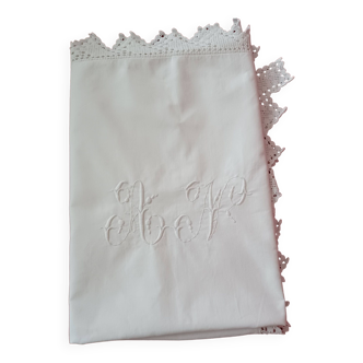 AN monogram embroidered pillowcase