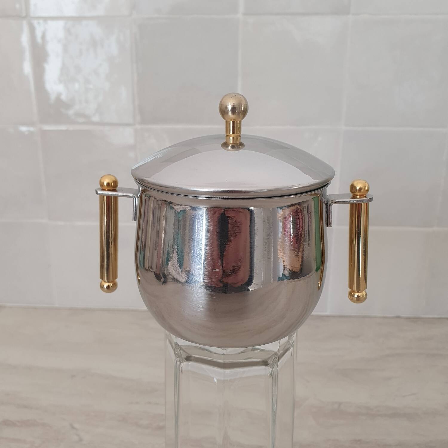 Stainless steel sugar bowl GA 18/10 made in Italy