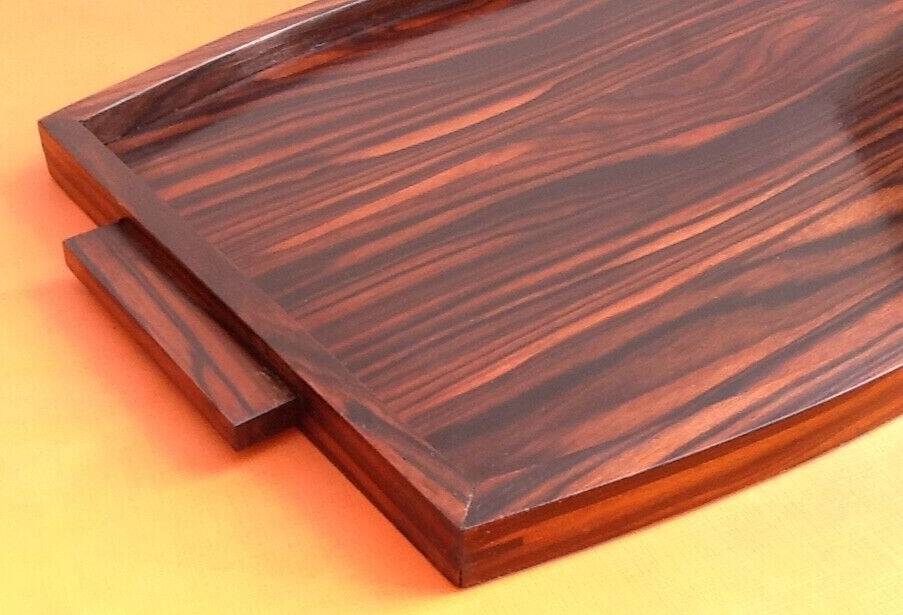 Art deco serving tray rosewood veneer / side handles