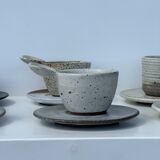 Modular Indonesian ceramic tableware service (6 elements + cups)