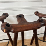 3 Spanish brutalist stools "Marbella" by Confonorm, from the 1970s.