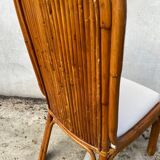 Suite of four chairs and two bamboo chairs