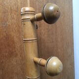 Old coatrack 3 wooden hooks