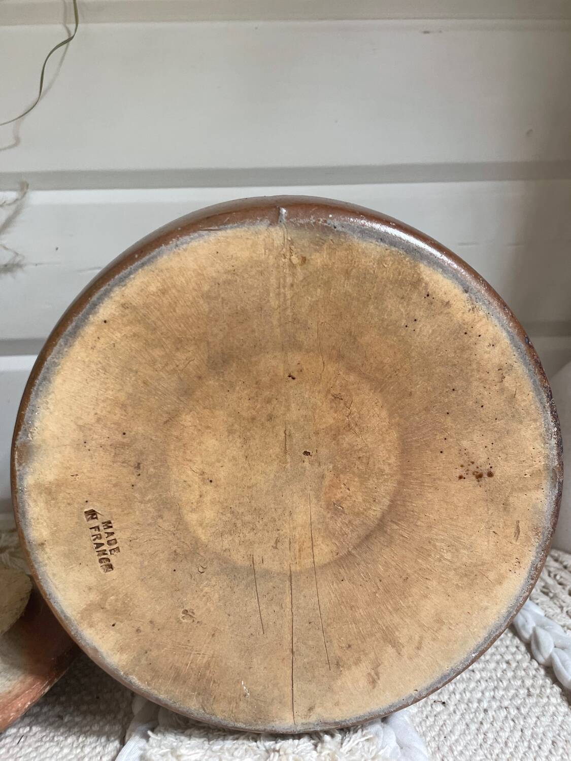 Old stoneware salt cellar