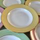 Lot of 6 hollow plates Saint-Amand 60s pastel