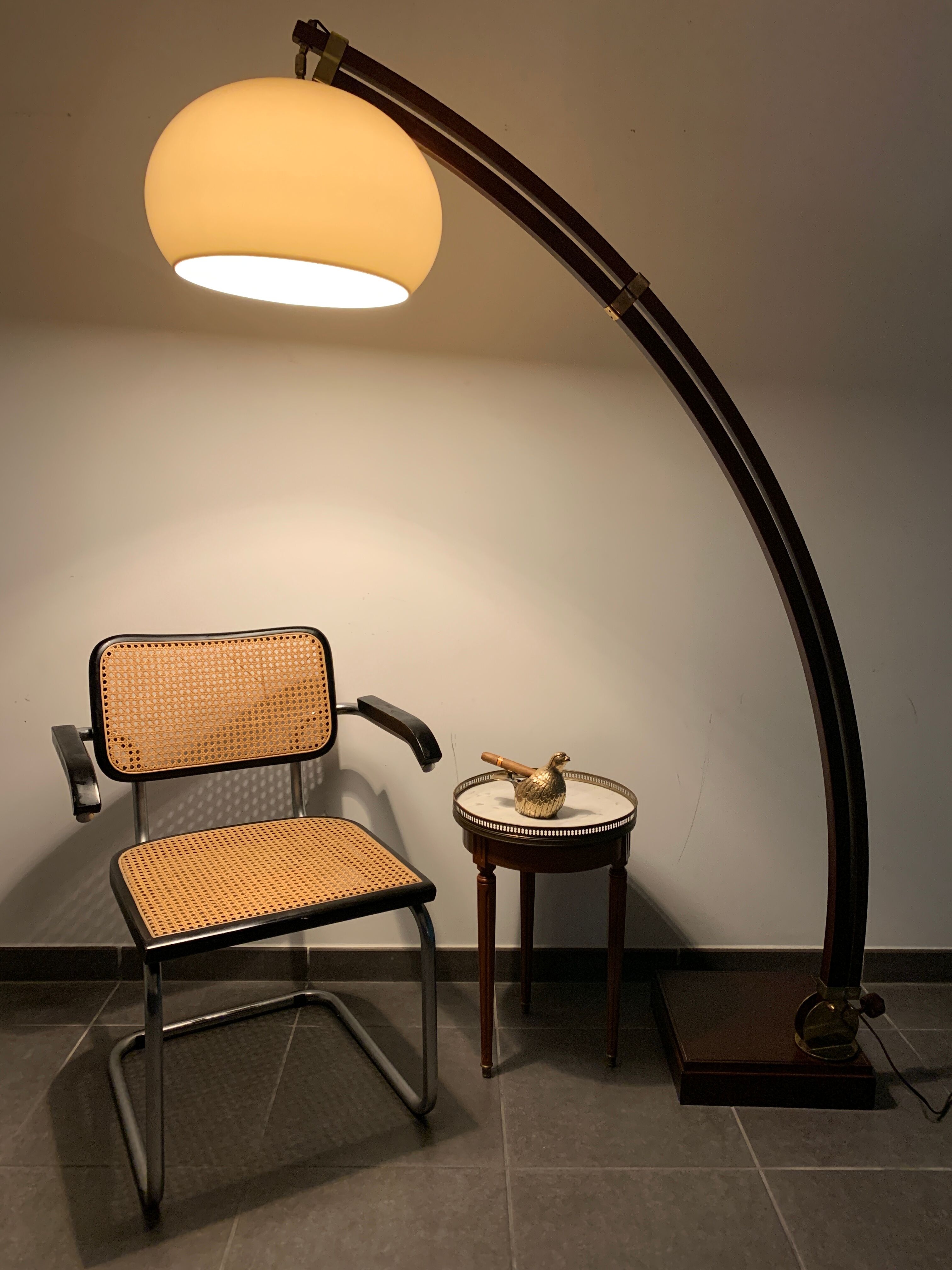 Adjustable and steerable wooden arch lamp lamp 1970