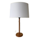 70s oak wood table lamp