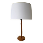 70s oak wood table lamp