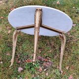 Red coffee table alabaster side table