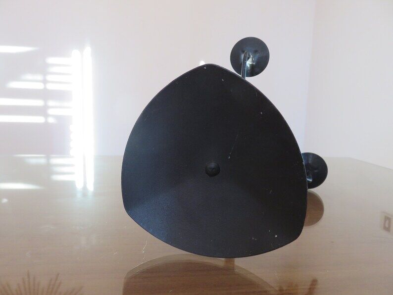 Scandinavian candle holder " LAURIDS LONBORG " metal and rattan 60s
