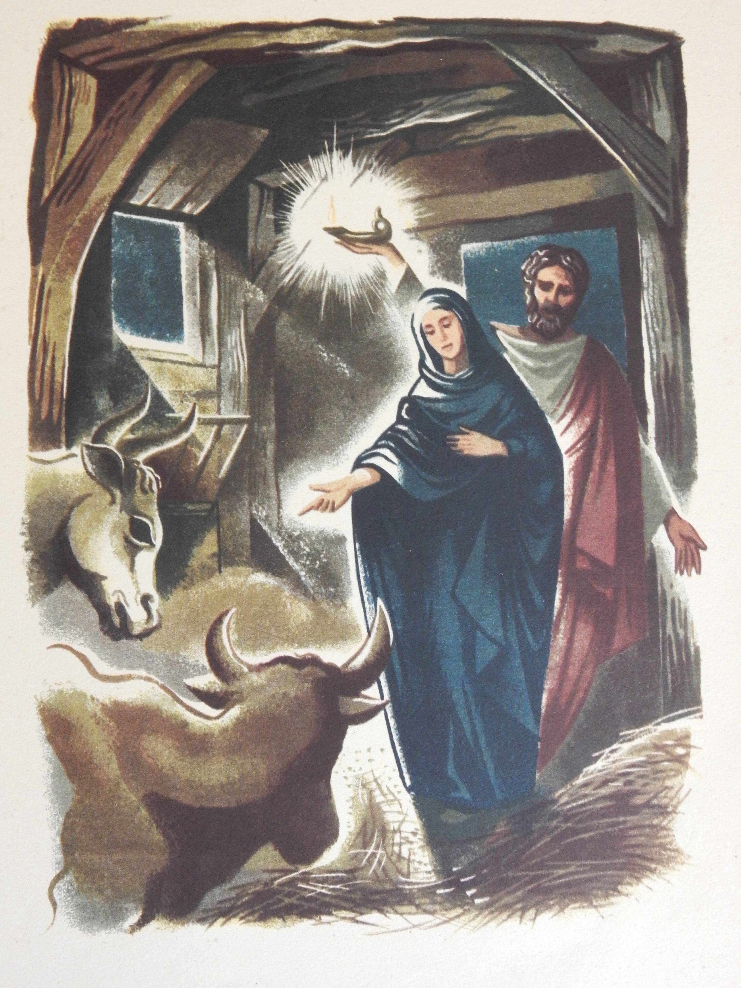 Illustration of the nativity Entry into the sheepfold