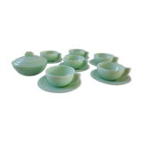 Coffee/tea set in 30s green opaline