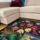 Large bohemian handwoven rug with amazing scenery and floral design, made in Romania 315x195cm