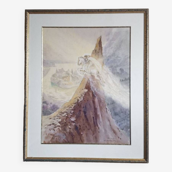 Luc Barbier (1903-1989) watercolor - 62.5 x 48 cm