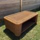 Woven rattan coffee table - 1970s
