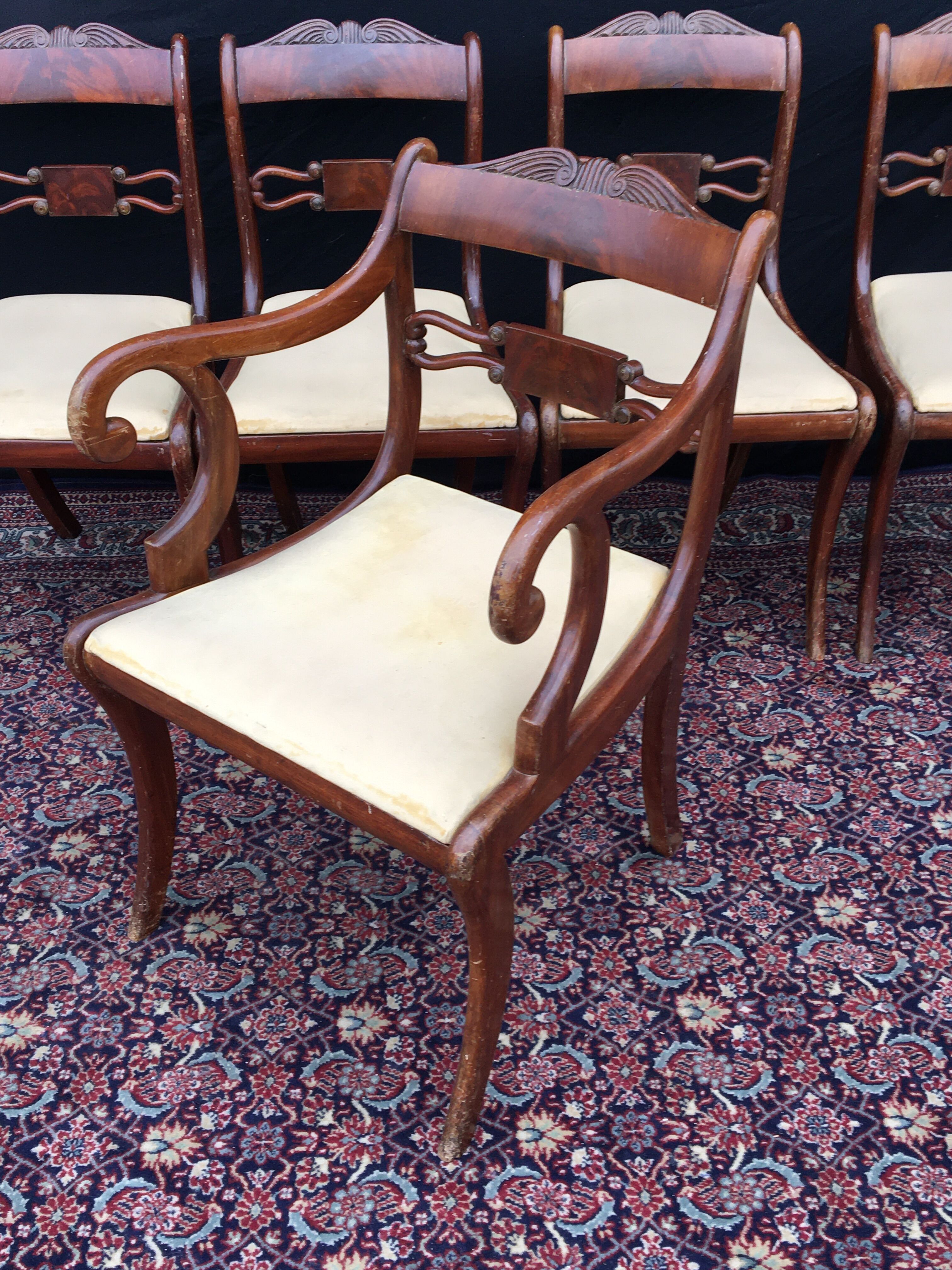 Set of 4 chairs and 1 armchair