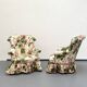 Pair of English armchairs with floral fabric