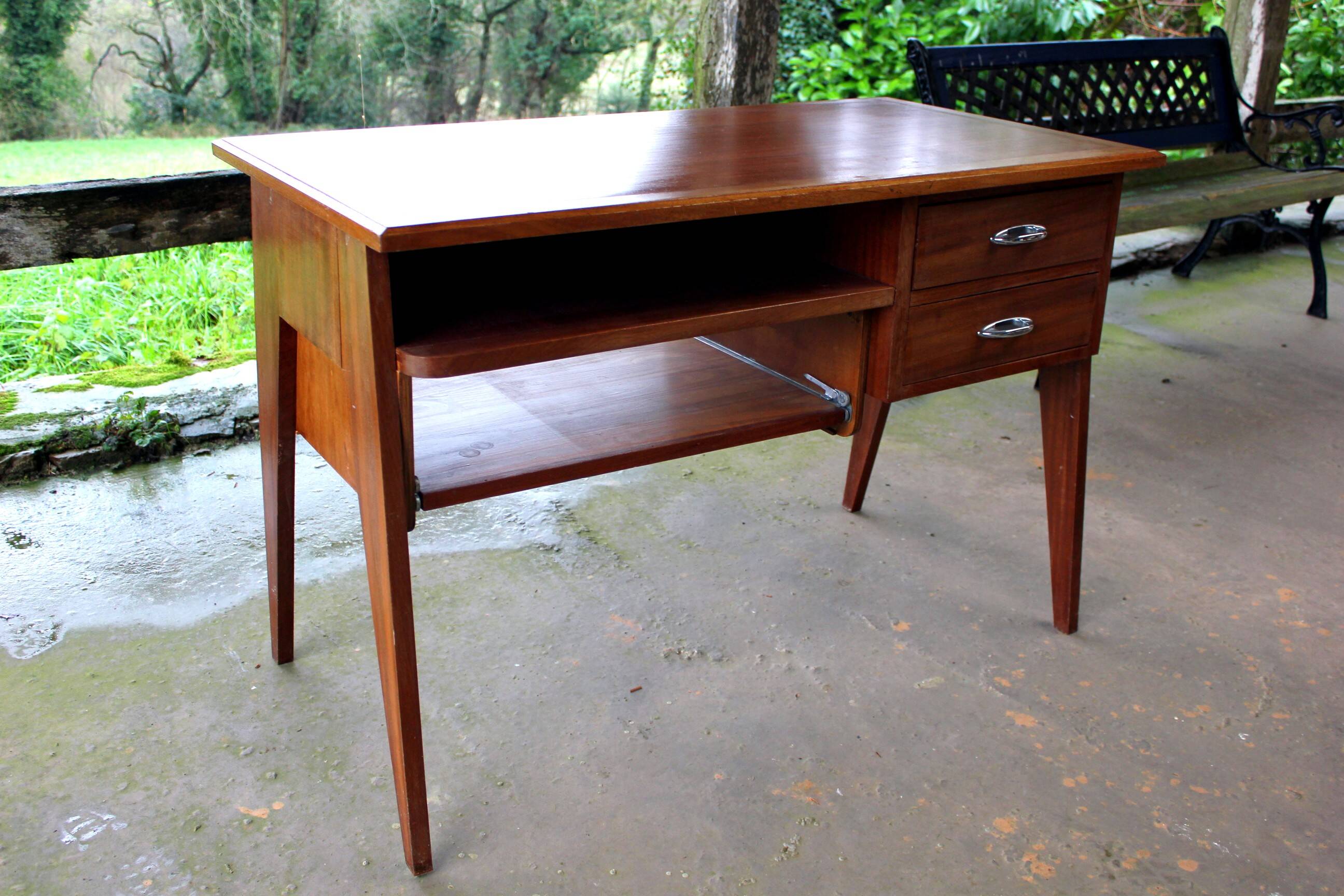 Scandinavian teak desk from the 60s, vintage design