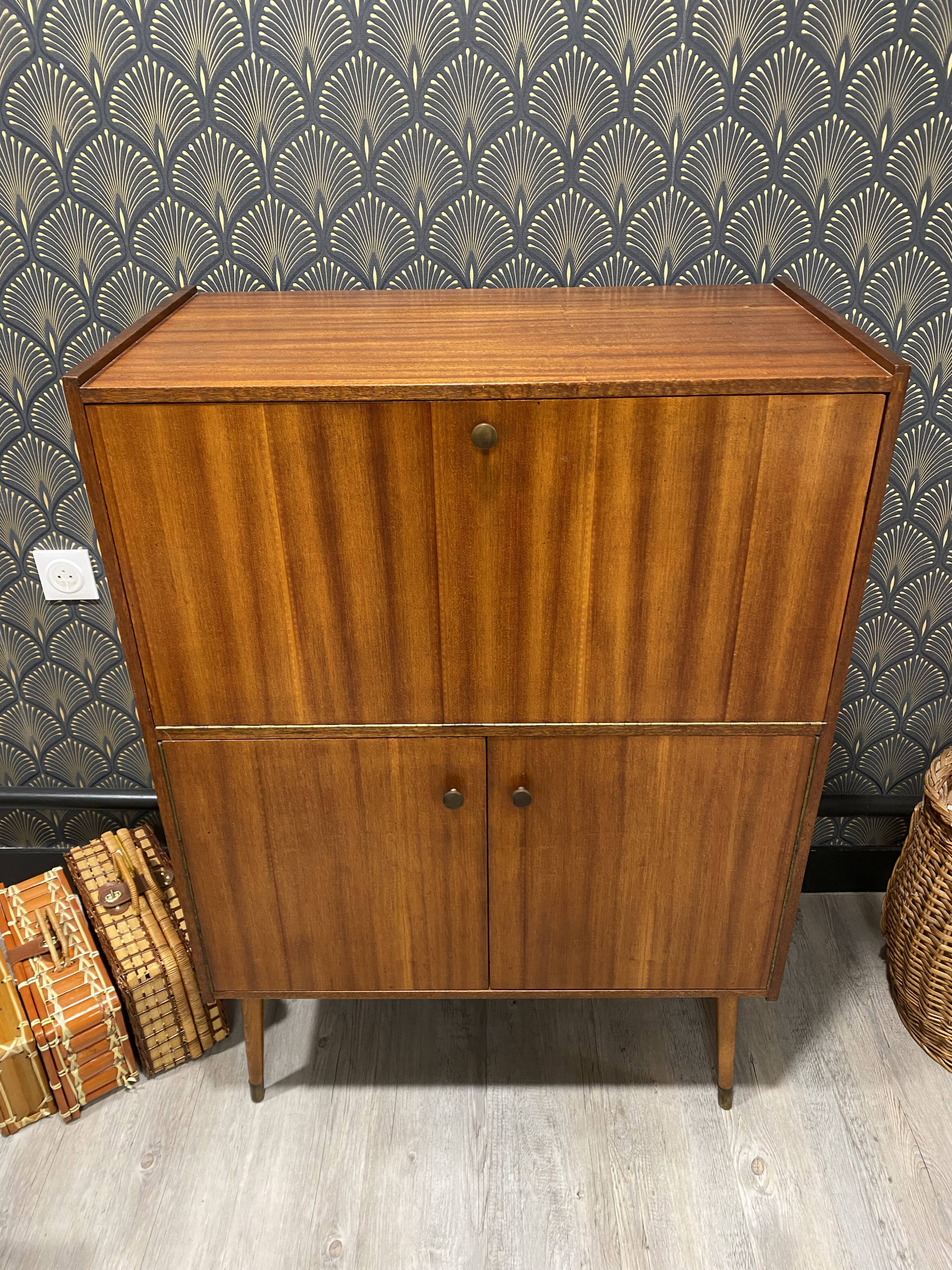 Vintage Scandinavian designer secretary in teak wood, 1960s