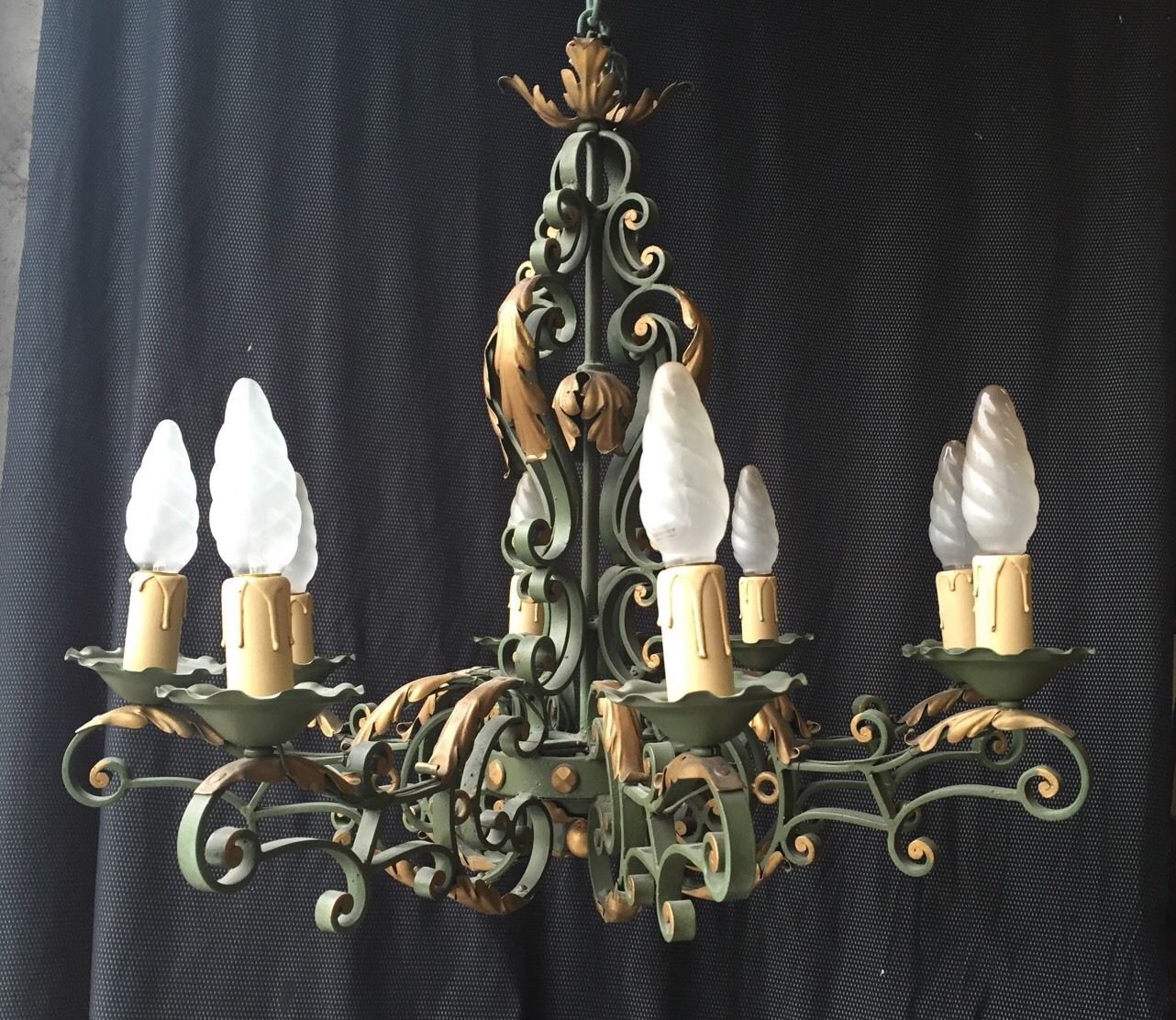 Wrought iron chandelier 1940