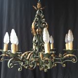Wrought iron chandelier 1940