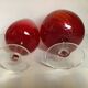 Paire de vases verres rouges Empoli Italy