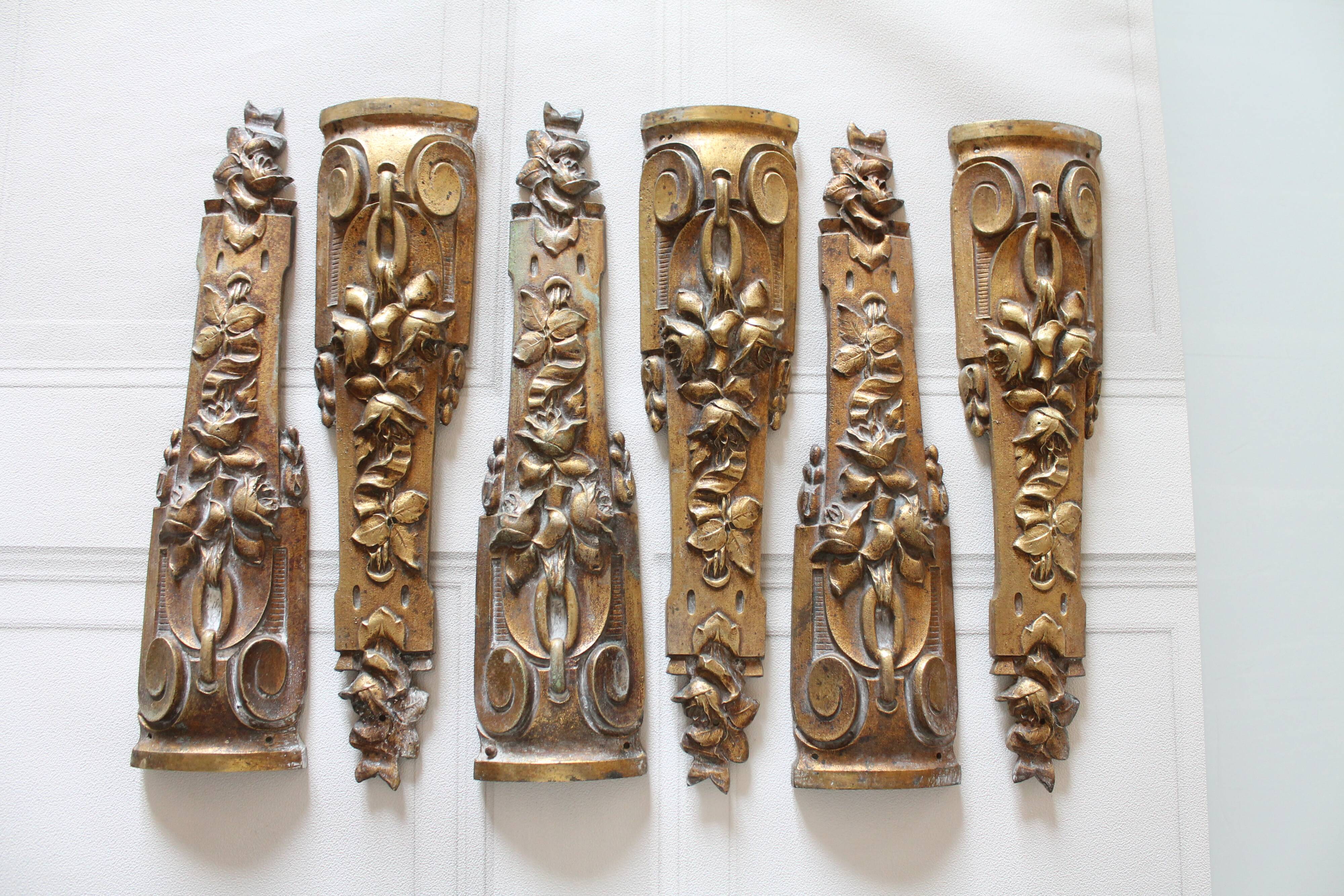 Antique French hardware, bronze ornaments