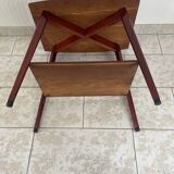Vintage serving trolley in varnished wood from the 60s