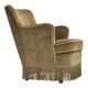 1970s, Danish lounge chair, light green furniture velour, beech wood.